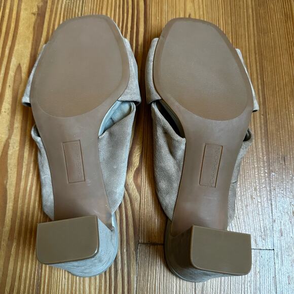 Caslon tan leather crisscross slip on heel sandals SIZE 9 - Picture 4 of 6